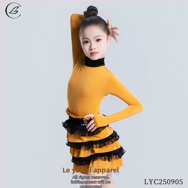 Latino tantsuriiet lastele, noorematele ja täiskasvanutele — 2025. aasta talv, kõrgekvaliteediline igapäevane treening- ja esinemisriide; Crystal Hemp polüester 90–95%; Magus stiil, Elegantne igapäevane stiil