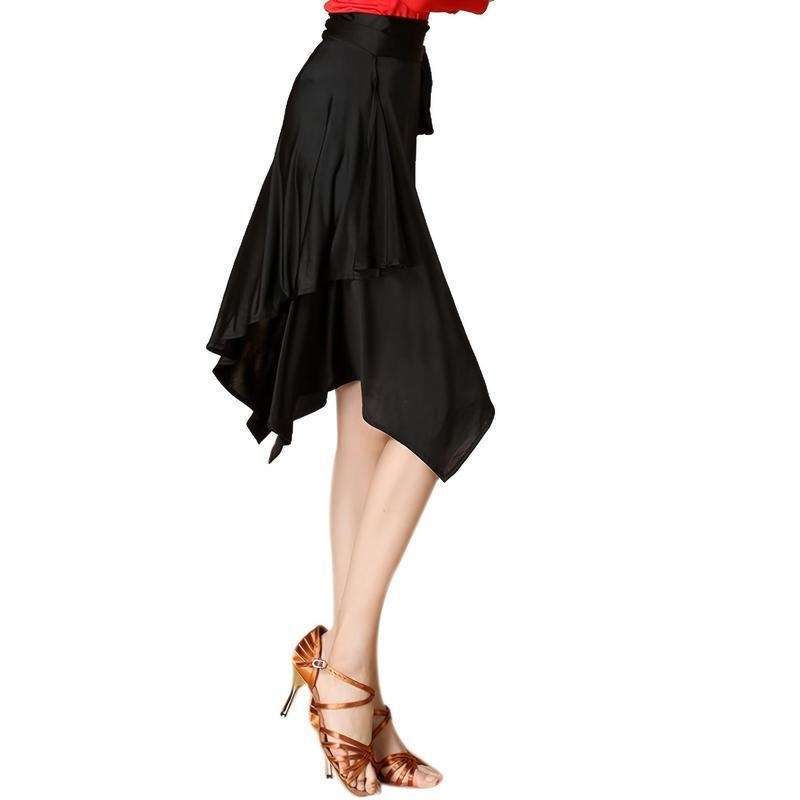 Ženska plesna suknja, latino salsa tango stil, corduroy tkanina, sadržaj lana, 2026 jesen-zima