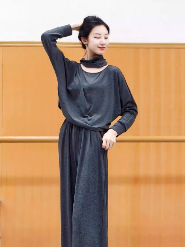 Μοντέρνο γυναικείο ένδυμα για χορό πρακτικής - άνετη εφαρμογή, μακριά μανίκια, βαμβάκι, επένδυση βαμβάκι, μάρκα Chendi, για ενήλικες γυναίκες
