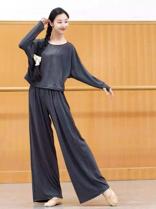 Μοντέρνο γυναικείο ένδυμα για χορό πρακτικής - άνετη εφαρμογή, μακριά μανίκια, βαμβάκι, επένδυση βαμβάκι, μάρκα Chendi, για ενήλικες γυναίκες