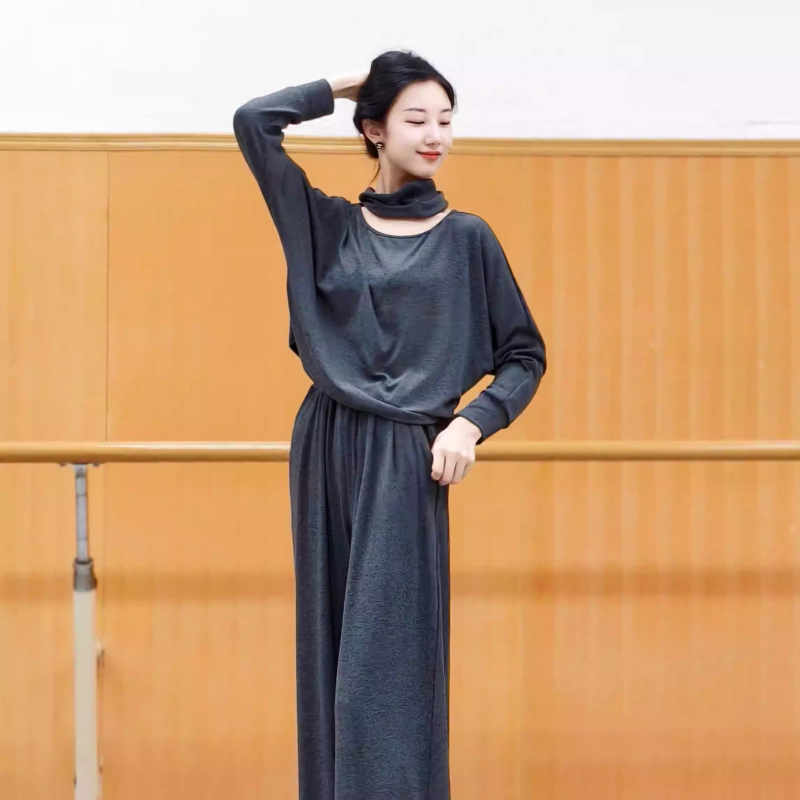 Μοντέρνο γυναικείο ένδυμα για χορό πρακτικής - άνετη εφαρμογή, μακριά μανίκια, βαμβάκι, επένδυση βαμβάκι, μάρκα Chendi, για ενήλικες γυναίκες