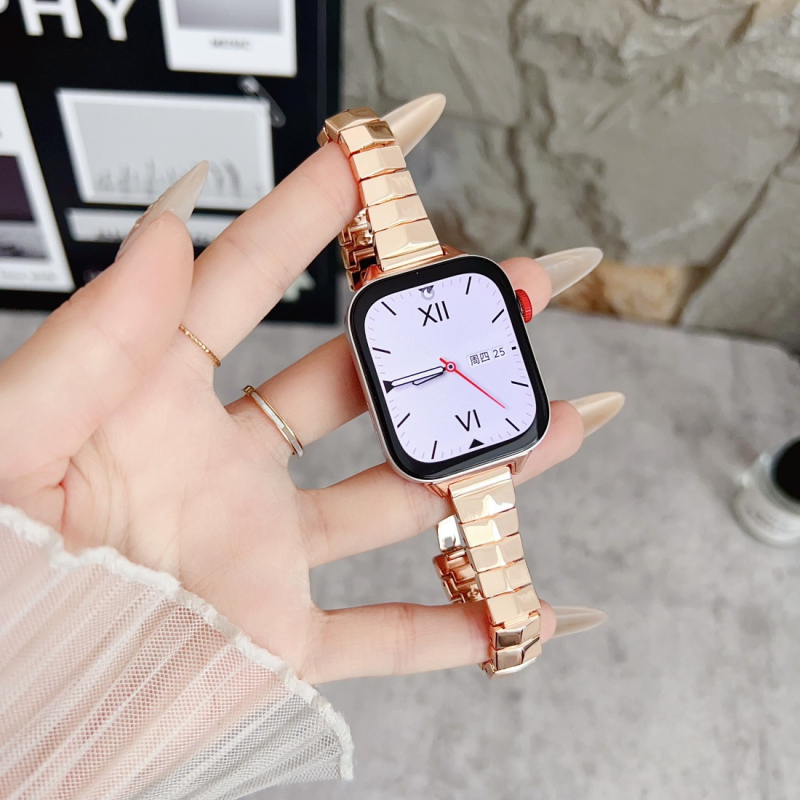 Brățară din aliaj de zinc, cu formă de diamant, pentru Apple Watch Ultra (Toate seriile) – Burei, toamna 2025