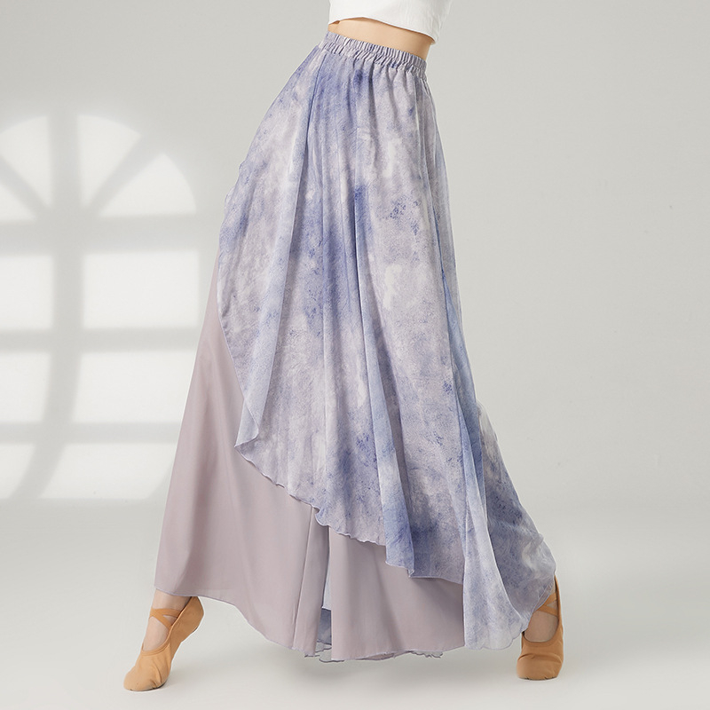Etno tanečný kostým pre ženy, šifónová tkanina, 100% polyester, potlačený vzor