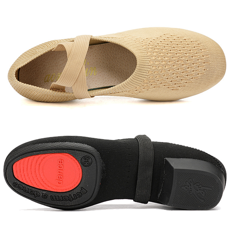 Ženske plesne cipele, mekana potplata, Flyknit gornji dio, bez vezica, gumena potplata, otporne na habanje