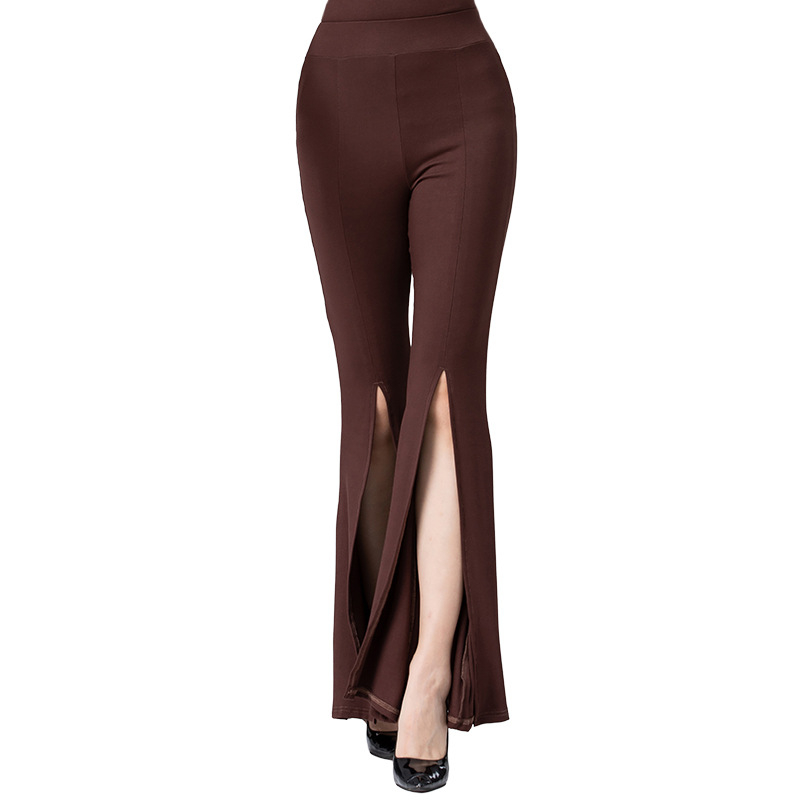 Σετ χορευτικής προπόνησης για γυναίκες με παντελόνι με σχισμή – ύφασμα modal, 50–70% ινών modal, κοστούμι latin/modern χορού για ενήλικες