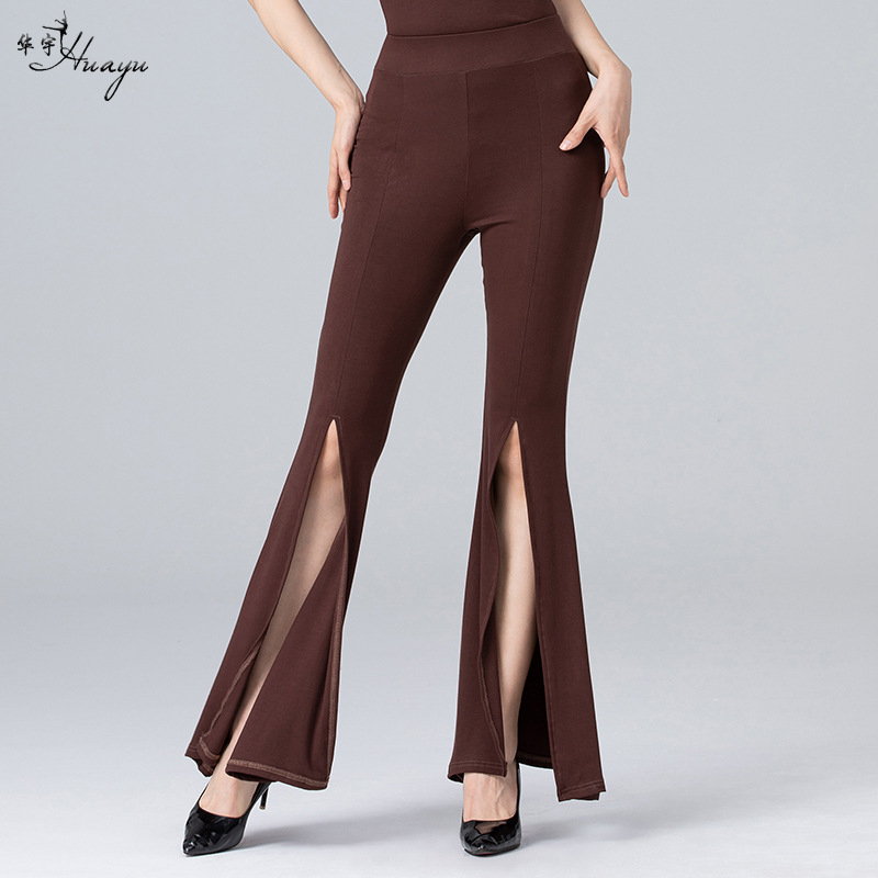 Σετ χορευτικής προπόνησης για γυναίκες με παντελόνι με σχισμή – ύφασμα modal, 50–70% ινών modal, κοστούμι latin/modern χορού για ενήλικες