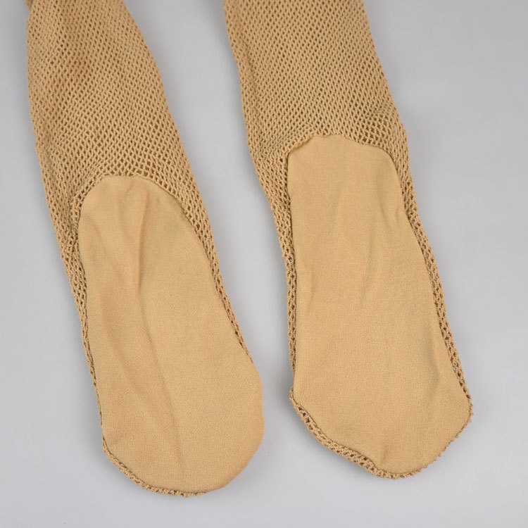 Κάλτσες χορού λατιν με δίκτυο, λεπτό velúr-νάιλον μίγμα, μακρύ σωλήνας, μονόχρωμο σχέδιο