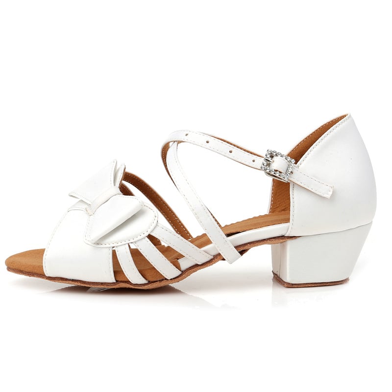 Shanshi детски латин танцови обувки - кожена подметка, дишащи и леки за момичета