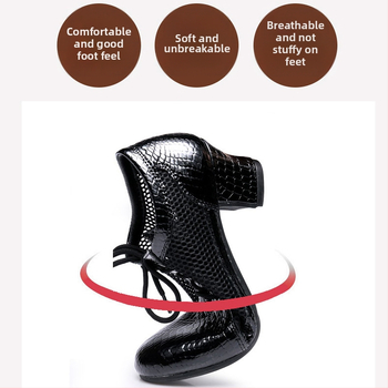 Moterų šokių bateliai – Lotynų šokiai, kvėpuojantys, vidutinio kulno, viršus iš sintetinės odos, padas PU