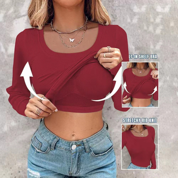 Majica s dugim rukavima, U izrezom, jednobojna, pleteni materijal, pamuk/poliester smjesa, slim fit