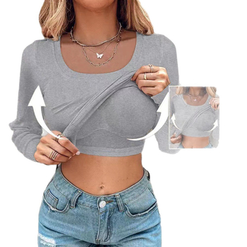 Majica s dugim rukavima, U izrezom, jednobojna, pleteni materijal, pamuk/poliester smjesa, slim fit
