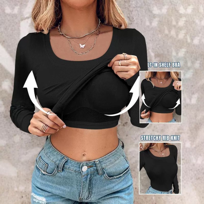 Majica s dugim rukavima, U izrezom, jednobojna, pleteni materijal, pamuk/poliester smjesa, slim fit