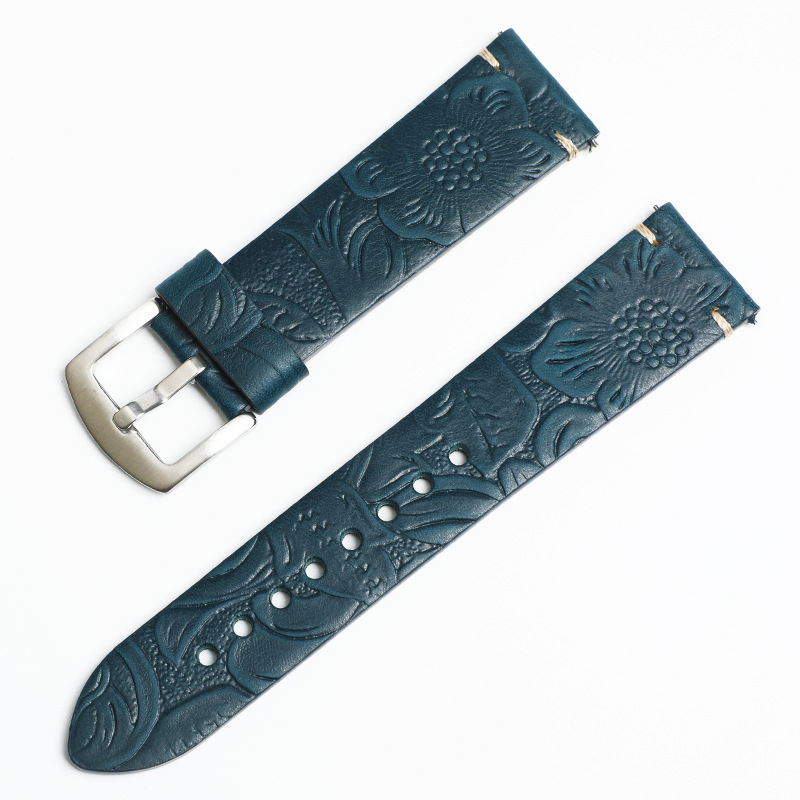 Topelte nahast kahesuunaline kella rihm reljeediga kujundusega, meestele, Gatim Card, suvi 2025