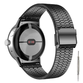Pixel Watch 4 Bratara Milanese din metal, cu cataramă de siguranță cu șapte mărgele, oțel inoxidabil, greutate ~50 g