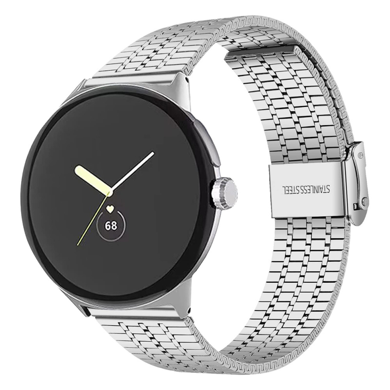 Pixel Watch 4 Bratara Milanese din metal, cu cataramă de siguranță cu șapte mărgele, oțel inoxidabil, greutate ~50 g
