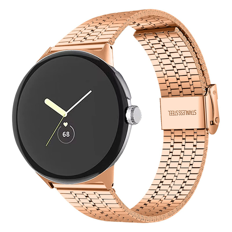 Pixel Watch 4 Bratara Milanese din metal, cu cataramă de siguranță cu șapte mărgele, oțel inoxidabil, greutate ~50 g