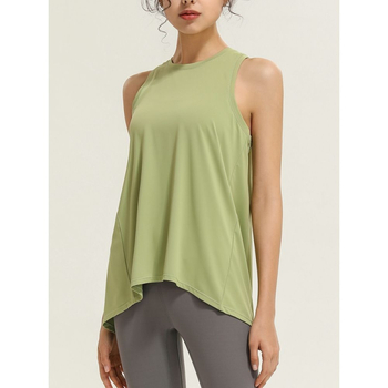 Tricou fără mâneci din mătase Mulberry, guler rotund, mercerizat, croială în formă A