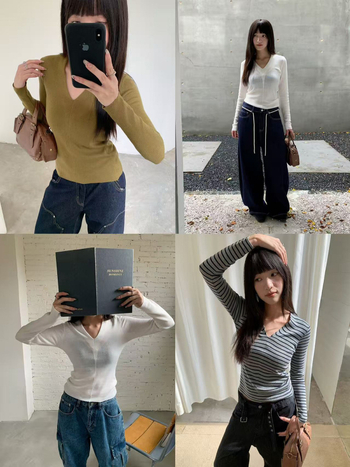 Pulover tricotat pentru femei, decolteu în V, mâneci lungi, croială Slim, stil coreean, 70-80% poliester