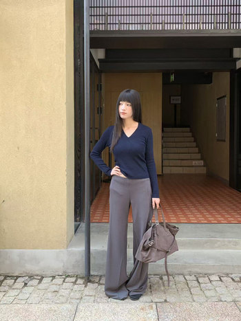 Pulover tricotat pentru femei, decolteu în V, mâneci lungi, croială Slim, stil coreean, 70-80% poliester