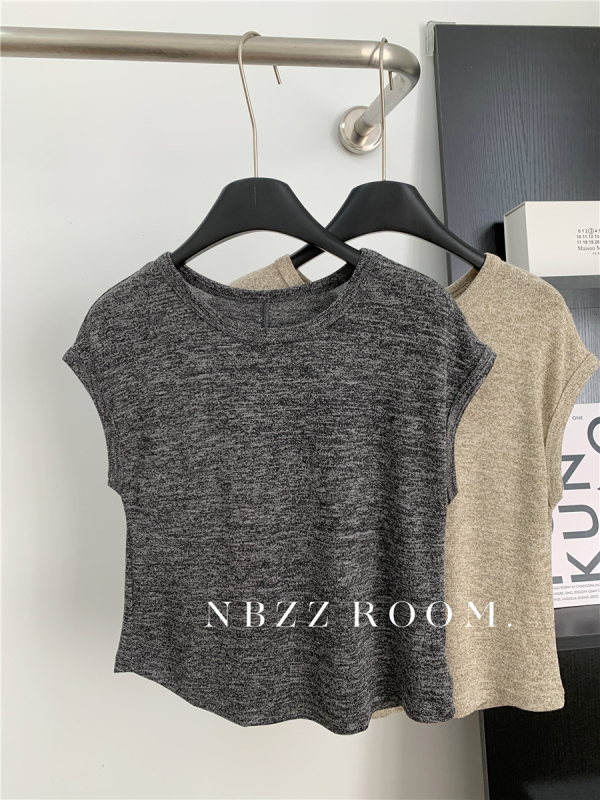 NBZZROOM majica, japansko-korejski ležerni stil, raglan rukavi, okrugli vrat, široki kroj