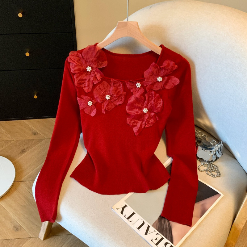 Pulover tricotat cu glugă din nailon, mâneci foarte lungi, model solid