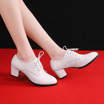 Pantofi de dans pentru femei, din piele Nappa, talpă din cauciuc, respirabili, rezistenți la uzură, pentru dans modern