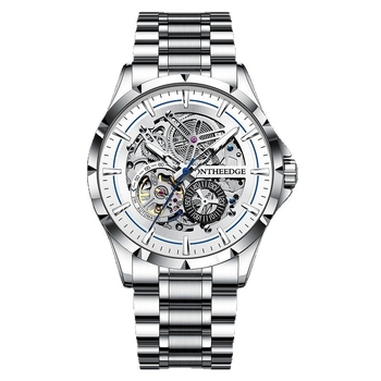 Pánske automatické mechanické hodinky, 42 mm ciferník, luminiscenčné, vodotesné do 30 m, priehľadný zadný kryt