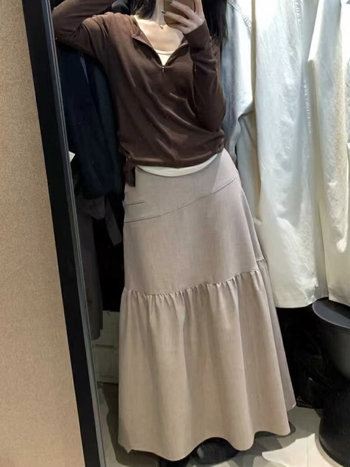 Tricou de bază cu mânecă lungă, model color-block, design colaj, croială slim-fit, amestec din bumbac-poliester cu cașmir, lungime normală 50–65 cm