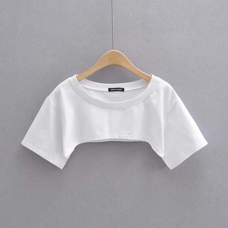 Tricou din bumbac, mâneci scurte, croială lejeră, guler rotund, stil urban.