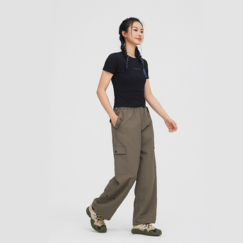Pioneer majica od pamuka s elastanom, okrugli ovratnik, kratki rukavi, obična duljina (50–65 cm), proljeće 2025, gradski stil