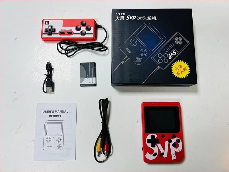 Ai Zero Road pārnēsamā spēļu konsole diviem spēlētājiem ar iebūvētu atmiņu, USB interfeisu, AV video izeju, vadu savienojumu, MP4 video atskaņotājs