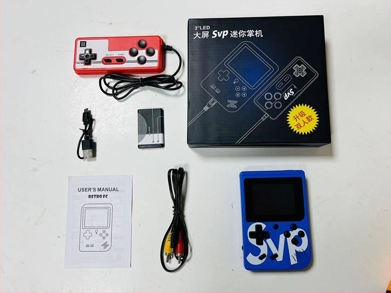 Ai Zero Road pārnēsamā spēļu konsole diviem spēlētājiem ar iebūvētu atmiņu, USB interfeisu, AV video izeju, vadu savienojumu, MP4 video atskaņotājs