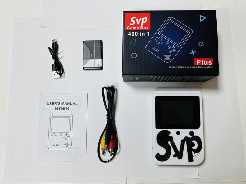 Portatīvā 40-in-1 spēļu konsole bērniem — iebūvētā atmiņa, USB un AV savienojumi, vadsavienojums, AVG piedzīvojumu spēles, diviem spēlētājiem atbalsts