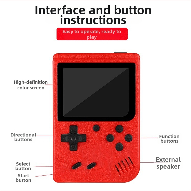 Portatīvā retro spēļu konsole, 40-in-1, diviem spēlētājiem, iebūvēta atmiņa, USB un AV izejas, MP4 video atskaņotājs