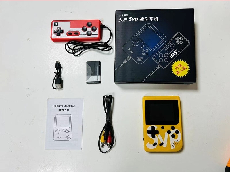 Portatīvā retro spēļu konsole, 40-in-1, diviem spēlētājiem, iebūvēta atmiņa, USB un AV izejas, MP4 video atskaņotājs