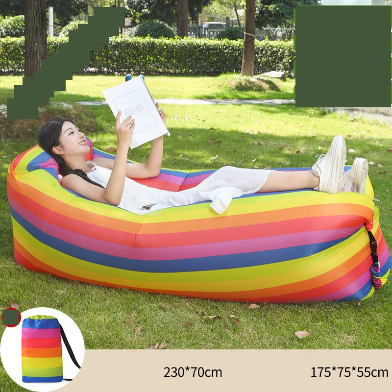 Pripučiama pagalvės tipo sofa iš gamintojo, nešiojama lauko sofa su tinginiu, sulankstoma pripučiama lova, miegmaišis