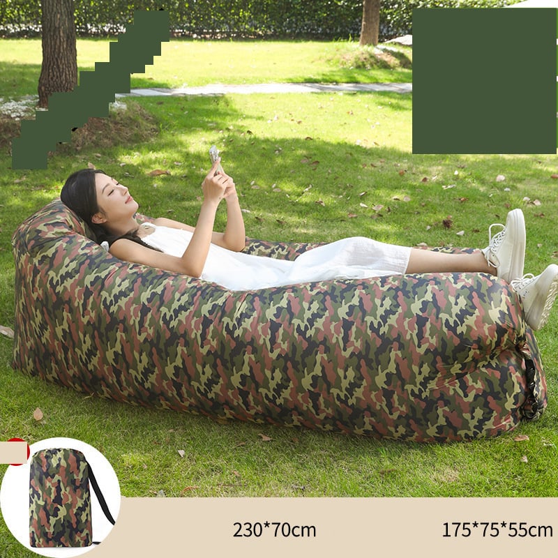 Pripučiama pagalvės tipo sofa iš gamintojo, nešiojama lauko sofa su tinginiu, sulankstoma pripučiama lova, miegmaišis