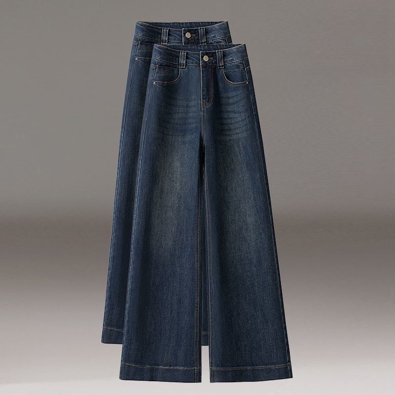 Ženske traperice – visoka struka, ravne nogavice, denim s elastanom, ležerni casual stil