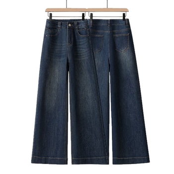 Džínsy s vysokým pásom, rovný strih, denim s elastanom, voľný, neformálny štýl