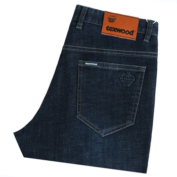 Denim hlače ravnog kroja, visok struk, zimska debela tkanina, zip, višestruke džepove (denim, ravni kroj, visok struk, zima, zip)