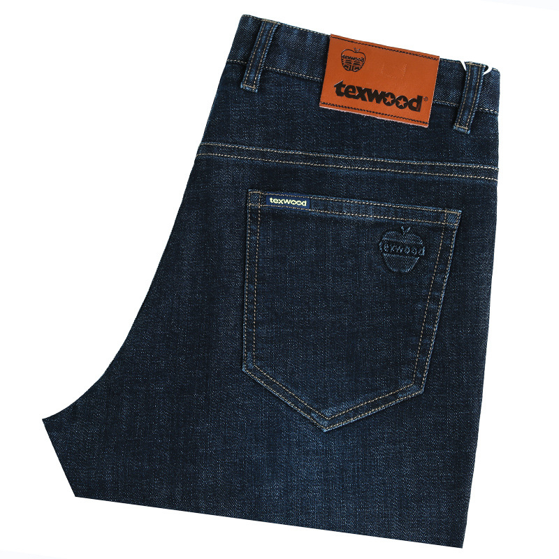 Denim hlače ravnog kroja, visok struk, zimska debela tkanina, zip, višestruke džepove (denim, ravni kroj, visok struk, zima, zip)