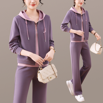 Sieviešu kokvilnas sporta divdaļīga komplekts – garas piedurknes ar polo kaklu, vienkrāsains, vasaras ikdienas treniņam