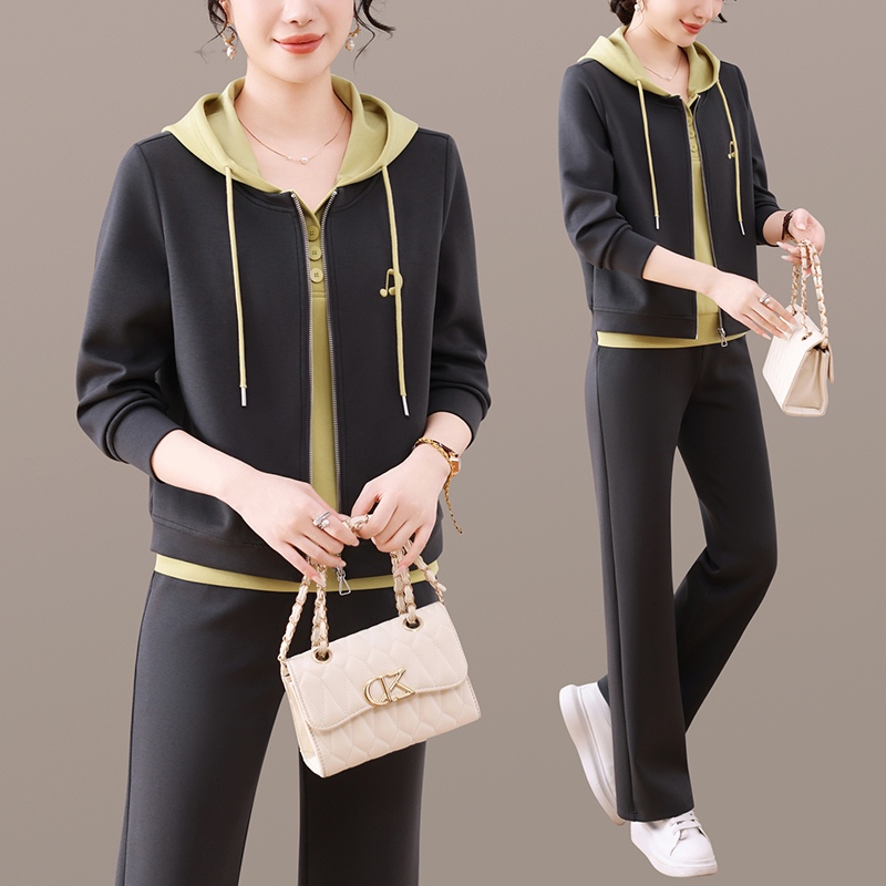 Sieviešu kokvilnas sporta divdaļīga komplekts – garas piedurknes ar polo kaklu, vienkrāsains, vasaras ikdienas treniņam