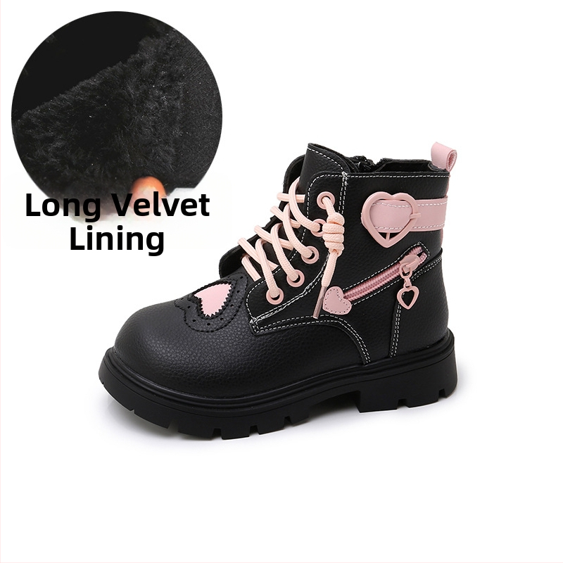 Tüdrukutele mõeldud Martin saapad külg-zipsiga, kunstnahk, kummist talla, kunstvillast sisetald, veekindlad