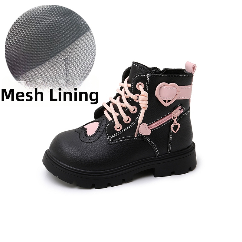 Vaikų Martin bateliai, dirbtinės odos viršus, gumos pada, šoninis užtrauktukas, atsparūs vandeniui ir šilti su dirbtinės vilnos įdėklu