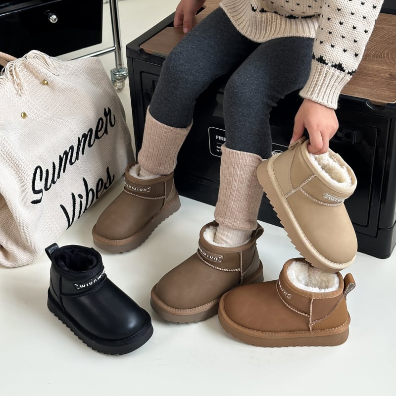 Vaikų čiurnos bateliai iš mikropluošto odos, TPR padai, 4–12 metų, Žiema 2025