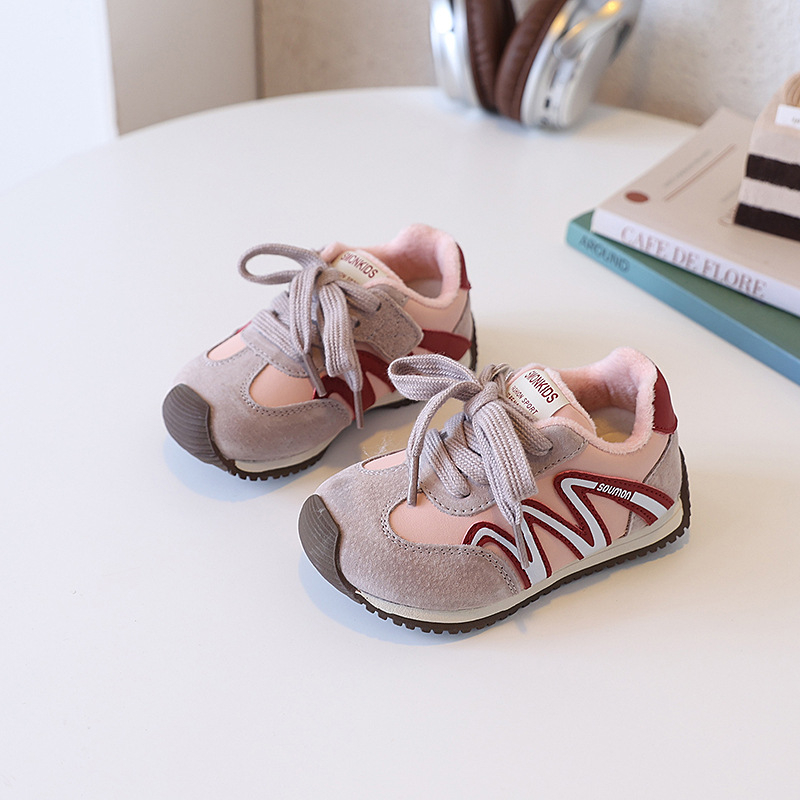 Forrest Gump stiilis laste talvekingad Velcro sulgemisega, tüdrukutele, ülemine materjal: split nahk, talla: kumm, vanus 4-6 aastat