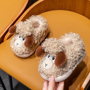 Laste Cartoon sussid plüüsi vooder, EVA tald, korallfleecest ülemine, unisex talveks sise- ja välistingimustes