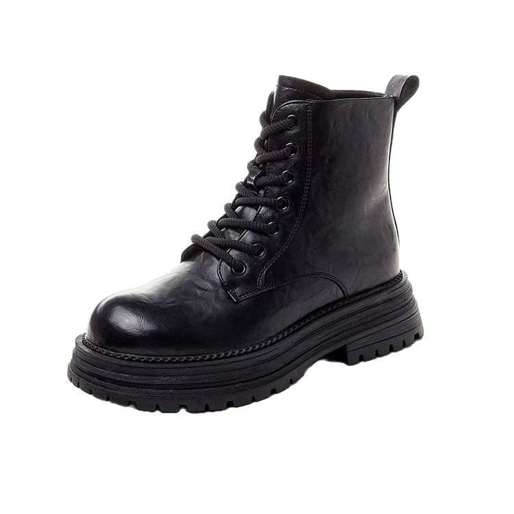 Ženske Martin čizme s PU gornjim dijelom, gumom na potplatu, srednje visine čizme, debeli pet 3–5 cm, bočni zatvarač