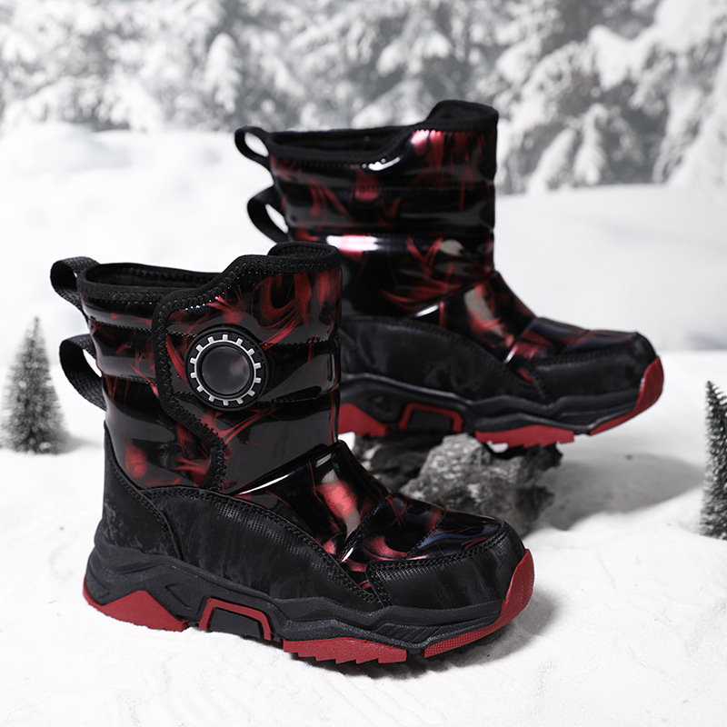 Ghete de zăpadă pentru copii, Unisex, Impermeabile, Rezistente la -30°C, Exterior din piele artificială, pentru copii 4-16 ani